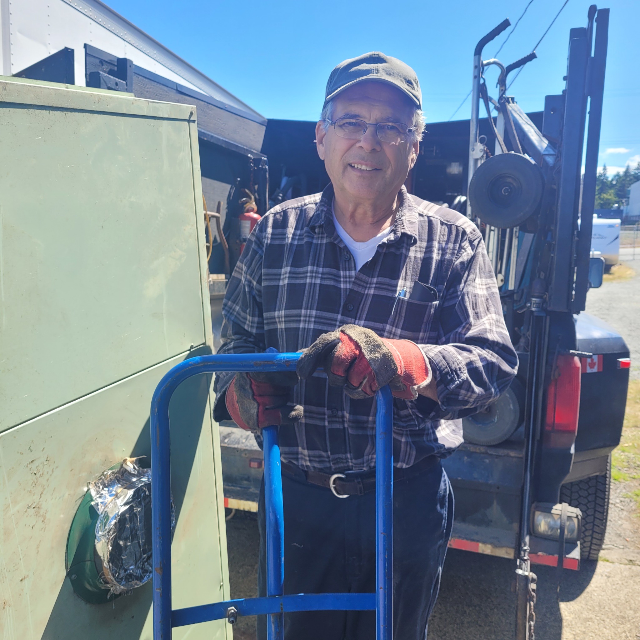 John from Island Tank at a Vancouver Island work site